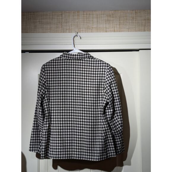 VTG August Max Woman Black/White Houndstooth Button Front Lined Jacket Sz 12W - Picture 10 of 11